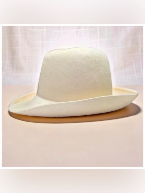 Vintage Madcaps Paris Ivory Wool Felt Fedora | Wide Brim | Western Style Hat main image 7